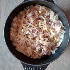 豆もやしと豚の炊き込みご飯