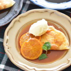クレープ&オレンジソース🍊