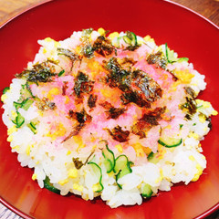 パパと子供が作れる簡単雛祭りちらし寿司
