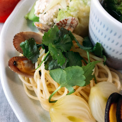 アサリと三つ葉のパスタ