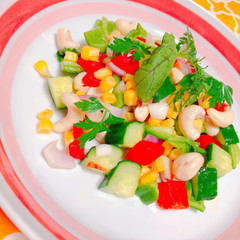 超時短！カラフル夏野菜と生カシューナッツのサラダ
