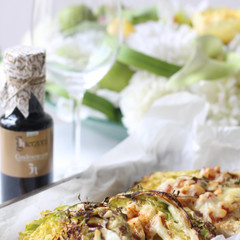 キャベツの蒸し焼き　バルサミコソース