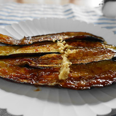 ナスのしょうが焼き
