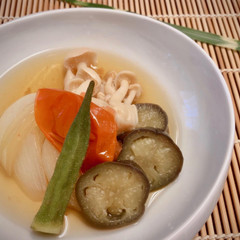 夏野菜の煮浸し〜八方だしを使って
