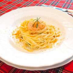 甘海老とカラスミのパスタ