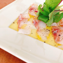 新鮮魚介の昆布締めカルパッチョ