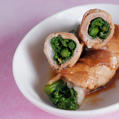 菜の花の肉巻き