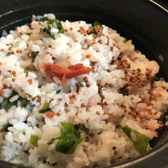 梅干わかめおぶぶ玄米の混ぜご飯