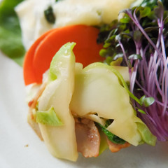 蕾菜とベーコンの炒め物