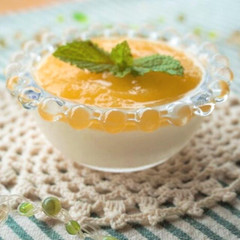 豆腐のレアチーズ風＊桃のソースで
