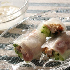 手作りカツオのたたきで作る和風生春巻き