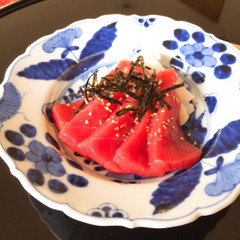 鮪のお造り～粒マスタード醬油～
