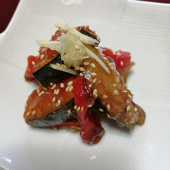 鮮魚と南瓜の黒酢あん