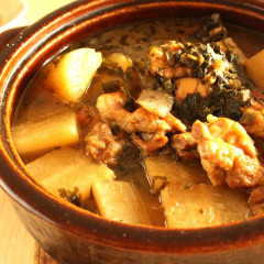 凍らせこんにゃくと大根の煮物