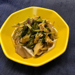 水菜と油揚げの煮浸し
