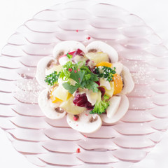 りんご、金柑、豚バラ肉と季節野菜のマリネ