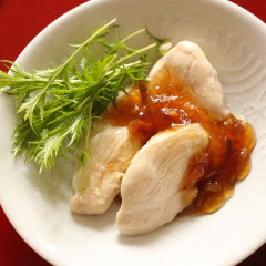 さっぱり鶏の梅みぞれ酢かけ