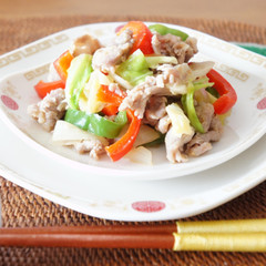 糖質off❗️レンチン「豚肉と野菜の炒め物」