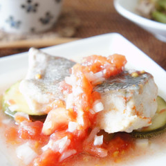 ＊鱈とトマトのワイン蒸し＊