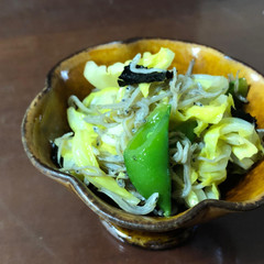 キャベツとしらすのバターしょうゆ