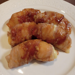 りんごとチーズの肉巻き
