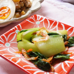 チンゲンサイとエビの中華炒め