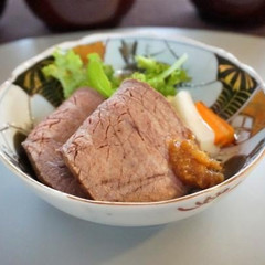 ローストビーフ　ゆず味噌添え