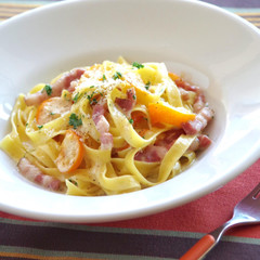 金柑のクリームパスタ