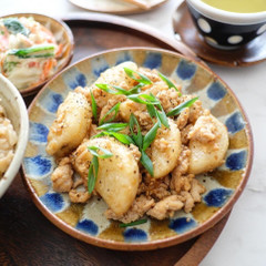 長いもと鶏ひき肉の甘辛