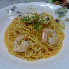エビのクリームパスタ