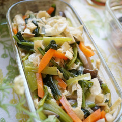 小松菜と湯葉のうま煮