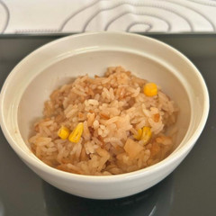 ホタテとトウモロコシの炊き込みご飯