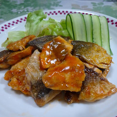 甘酢ケチャップの鰺のソテー～ピクルス液の応用～