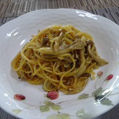 きのこのバター醤油パスタ～照り焼き液の応用～
