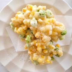 コーンと枝豆のかき揚げ