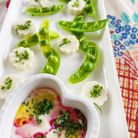 （１）グリーン野菜とメリメロディップ