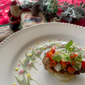 2)ブリのソテー　クリスマス仕立て