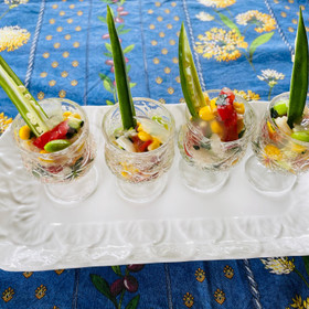1 ホタテ貝と夏野菜のプチジュレ