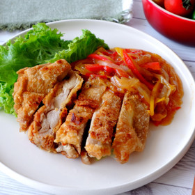 カリカリチキン　たっぷり野菜のビネガーソース