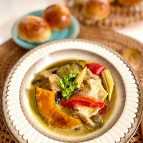 野菜ごろごろグリーンカレースープ