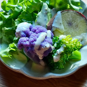 冬野菜をヨーグルトドレッシングでいただきます