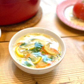 カニとお豆腐の茶碗蒸しレモンあんかけ