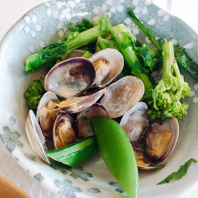 【3】あさりと春野菜の酒蒸し