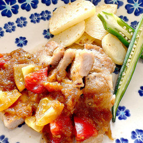豚肉のグリル〜トマトオニオンソース〜