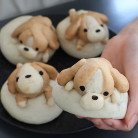 きなこいぬぱん4個(ビーグル編)を作ります。