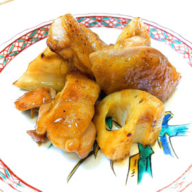 鶏とれんこんの照り煮