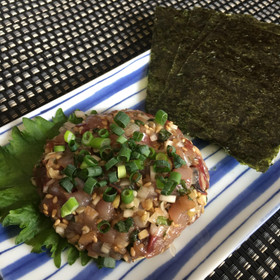 鯵の塩なめろう