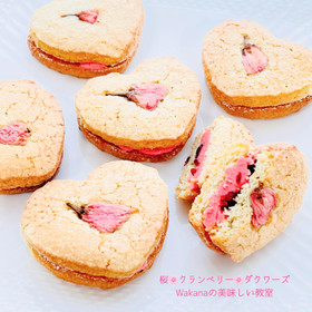 フランス菓子の応用。ハート型でダクワーズを焼きます。