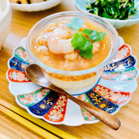 海老餡掛け茶碗蒸し