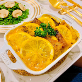 サフラン風味鶏肉のレモンクリーム煮